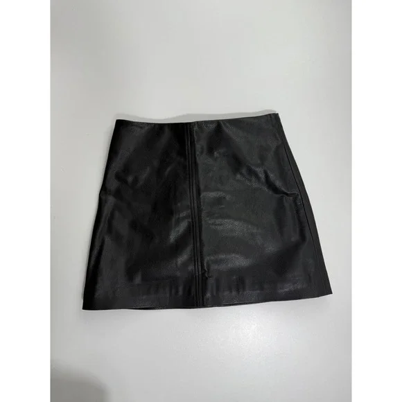 H&M Skirts Hm Black Faux Leather Mini Skirt Size Us Party